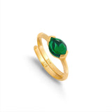 Siren Malachite Gold Adjustable Ring