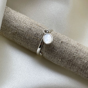 Rio Mother of Pearl Silver Adjustable Charm Ring