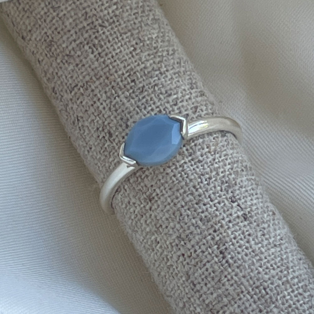 Siren Blue Opal Silver Ring
