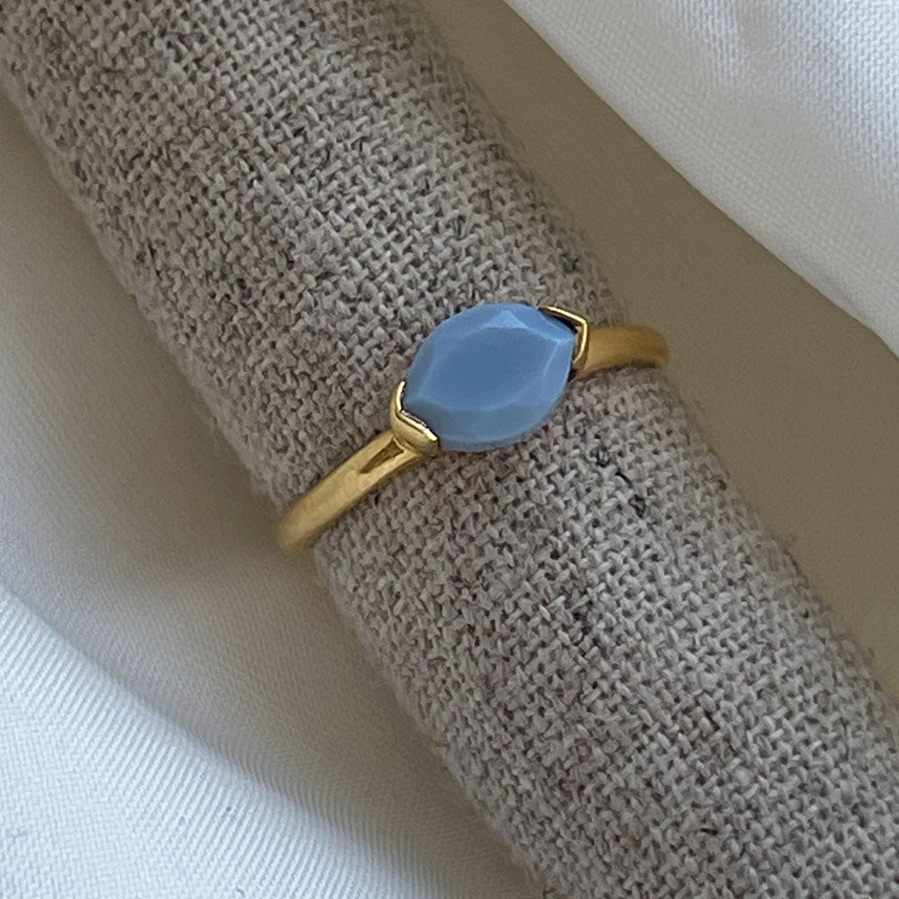 Siren Blue Opal Gold Ring