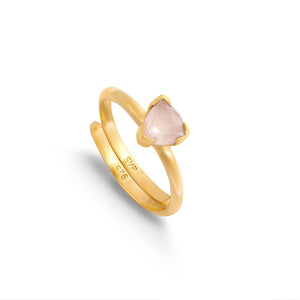 Audie Rose Quartz Gold Adjustable Ring