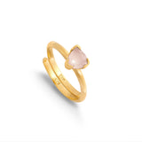 Audie Rose Quartz Gold Adjustable Ring