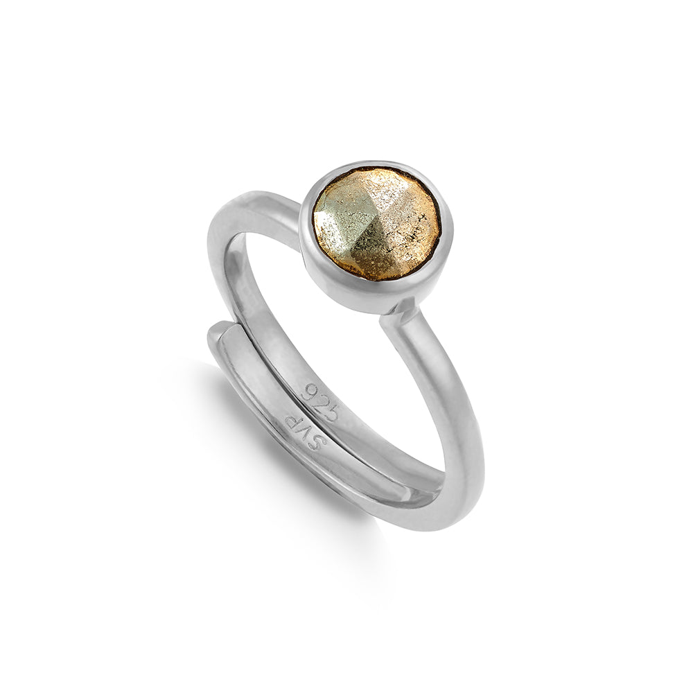Shine On Hope Pyrite Silver Ring