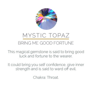 Audie Mystic Topaz Silver Adjustable Ring