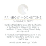 Stellar Lightning Rainbow Moonstone Silver Adjustable Ring