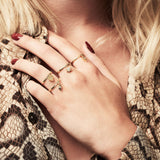 Supersonic Small Sunstar Gold Charm Ring