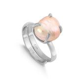 Veta Pink Baroque Pearl Silver Ring